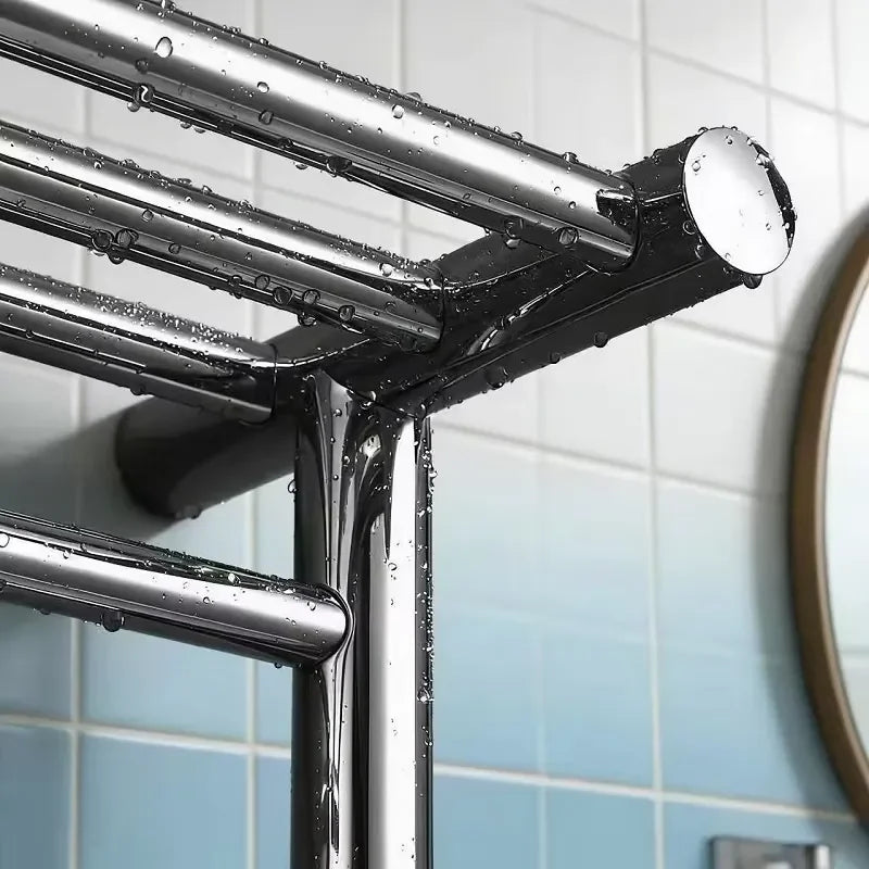 Heated Towel Rack Stainless Steel Smart Timer Control Wall Mounted Modern Minimalist Energy Efficient Bathroom Hardware Set