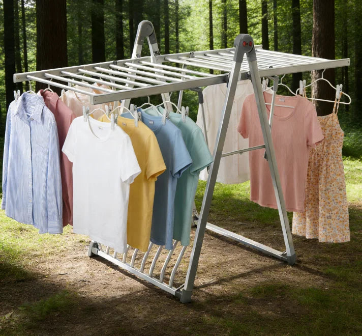 Electric Heated Foldable Metal Drying Rack With Foldable Design For Bathroom Outdoor Clothes Hanger Stand