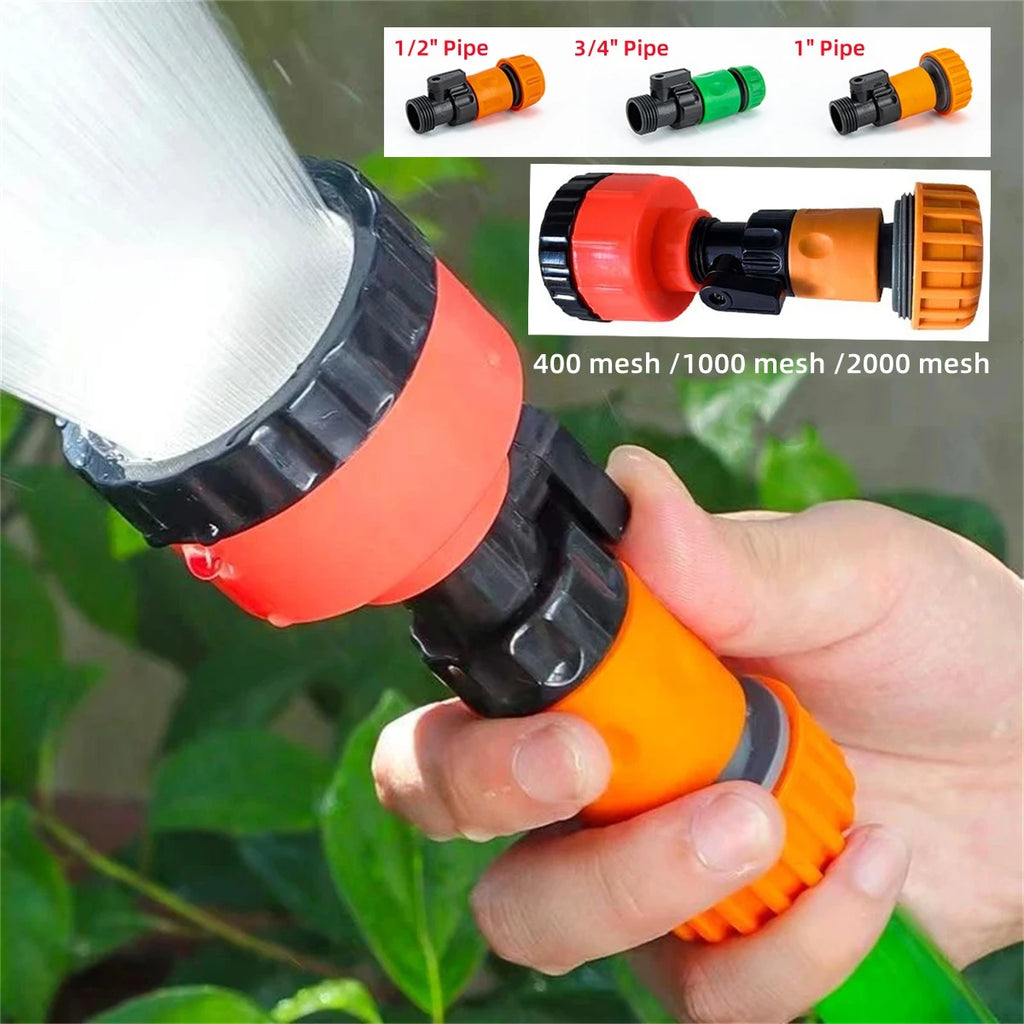 Durable Garden Sprinkler Head 400/1000/2000 Mesh Garden Greenhouse Sprayer Nozzle for 1/2" 3/4" 1" Water Pipe Watering Gun 1Pc