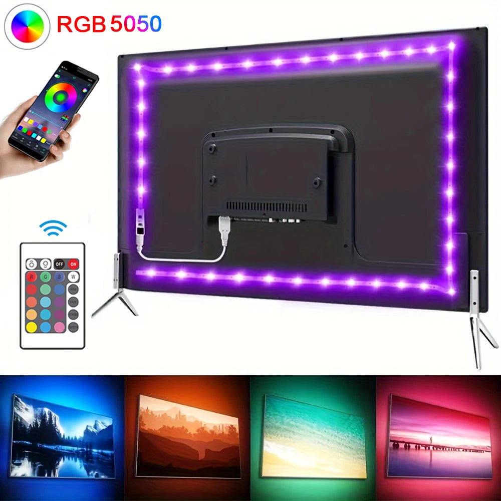 USB 5V Led Lights APP and 24Keys Remote Control RGB Flexible Tape Diode Lights for TV Background Luces Led