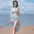 New Fashion Triangle Bikini 3PCS Swimwear Female Chiffon Skirt Bathing Suits for Holiday Beach Party