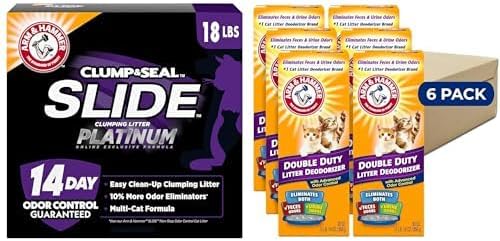 ARM & Hammer Clump & Seal Platinum Clumping Cat Litter, Online Only, 18 Lbs | Clumping Litter, Rock-Hard Clumps, Baking Soda Odor Eliminators, 14-Day Odor Control