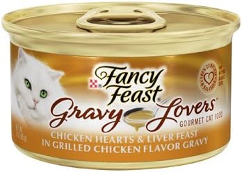 Purina Fancy Feast Gravy Lovers, Poultry & Beef Wet Cat Food, 3oz, 24-Pack | Variety Pack, grilled gourmet texture made with no artificial colors or preservatives, 100 percent complete and balanced