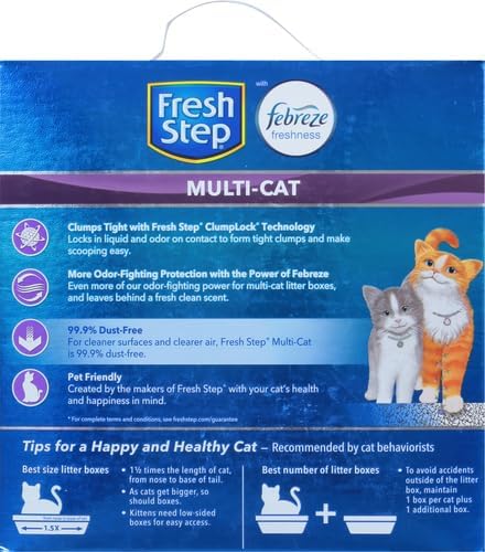 Fresh Step Advanced Odor Shield Clumping Cat Litter with Gain, 18.5 lb, 2Pk | Odor Shield with Ammonia Block Technology, Low Dust, Multi Cat, Compatible with Most Automatic Litter Boxes