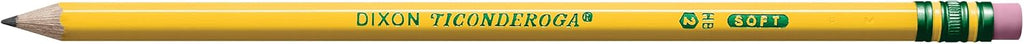 Ticonderoga Wood-Cased Pencils, Pre-Sharpened | #2 HB Soft, Yellow, 30 Count, Standard Size, High Quality Eraser