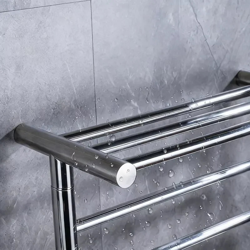 Heated Towel Rack Stainless Steel Smart Timer Control Wall Mounted Modern Minimalist Energy Efficient Bathroom Hardware Set