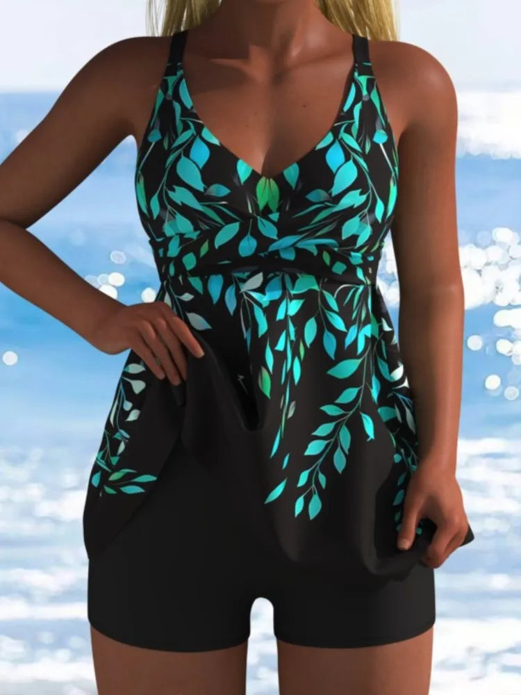 New High Waist Swimwears Tankini Set Sexy Swimsuit Women Summer Bathing Suit Bikini Set Long Sleeve Beach Swimming Suit Female
