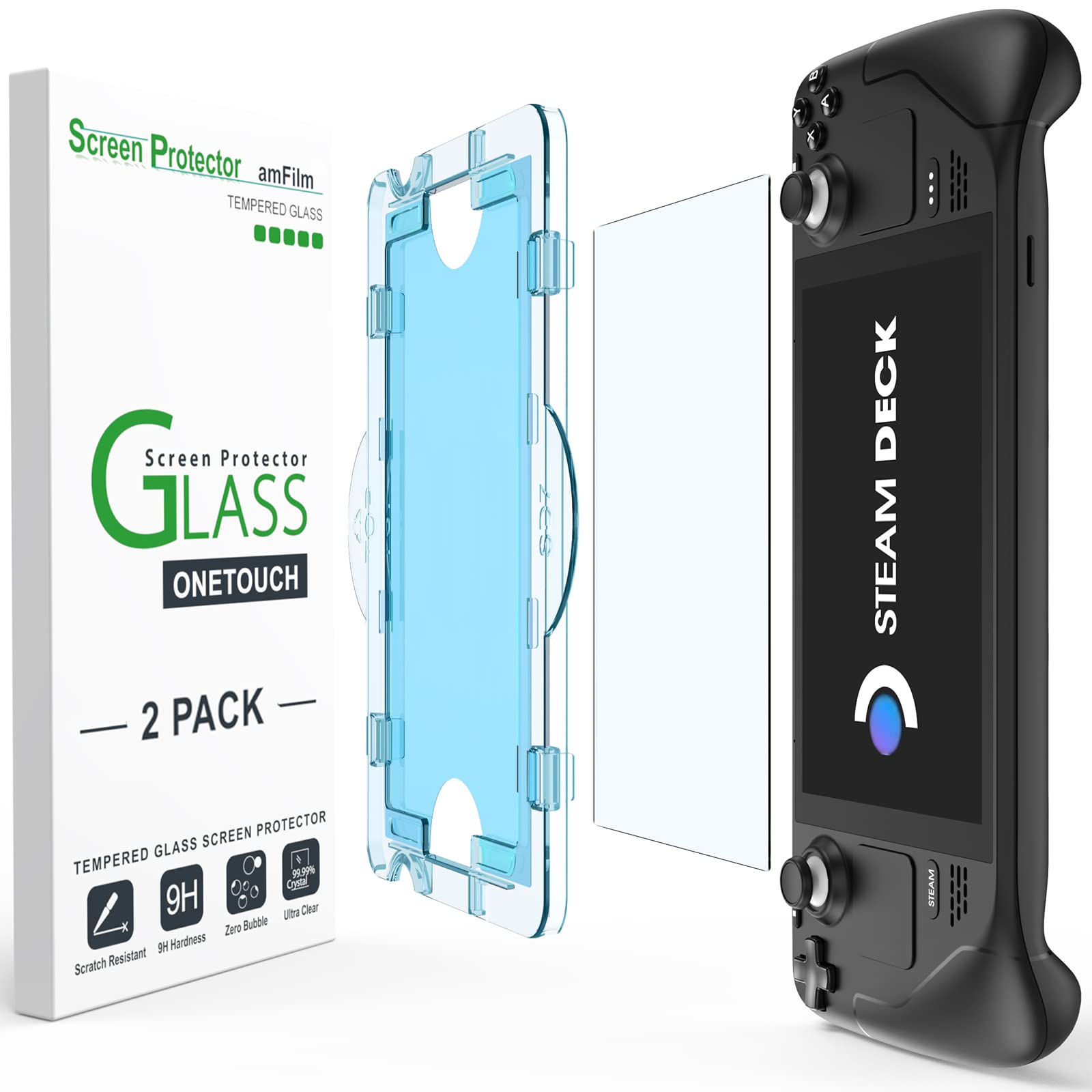 amFilm Auto-Alignment OneTouch for Nintendo Switch 2 Screen Protector 2025 | Tempered Glass Accessories, 30s Install, Bubble Free, Scratch & Drop Resistant, Touch Sensitive, 7.9'' Transparent [2 Pack]