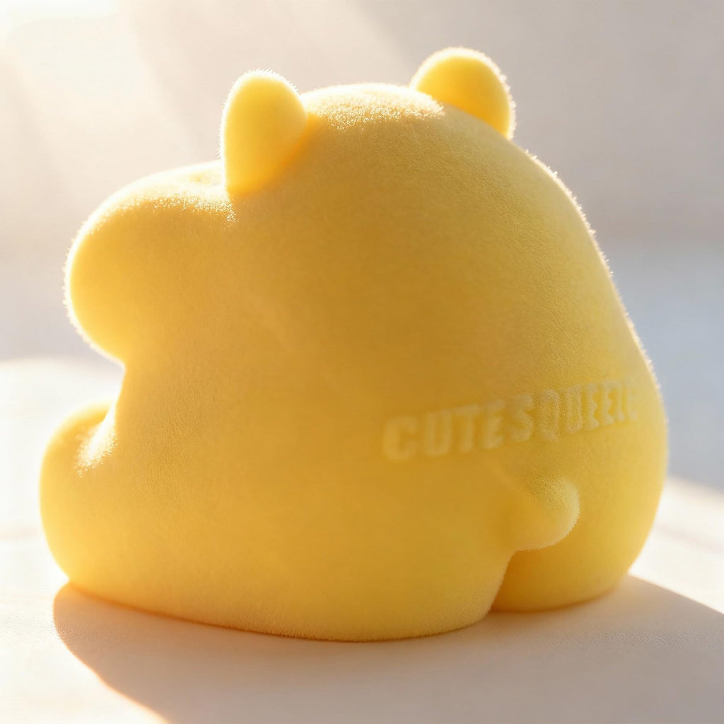 Handmade Taba Squishy Hamster Toy, Cute Squishy Stress Relief Fidget Toy | CUTE SQUEEZE Soft Non-toxic Silicone Butter Cheese Dumpling Squishy, Fuzzy Animal Sensory Toys for Kids Adults, Pink