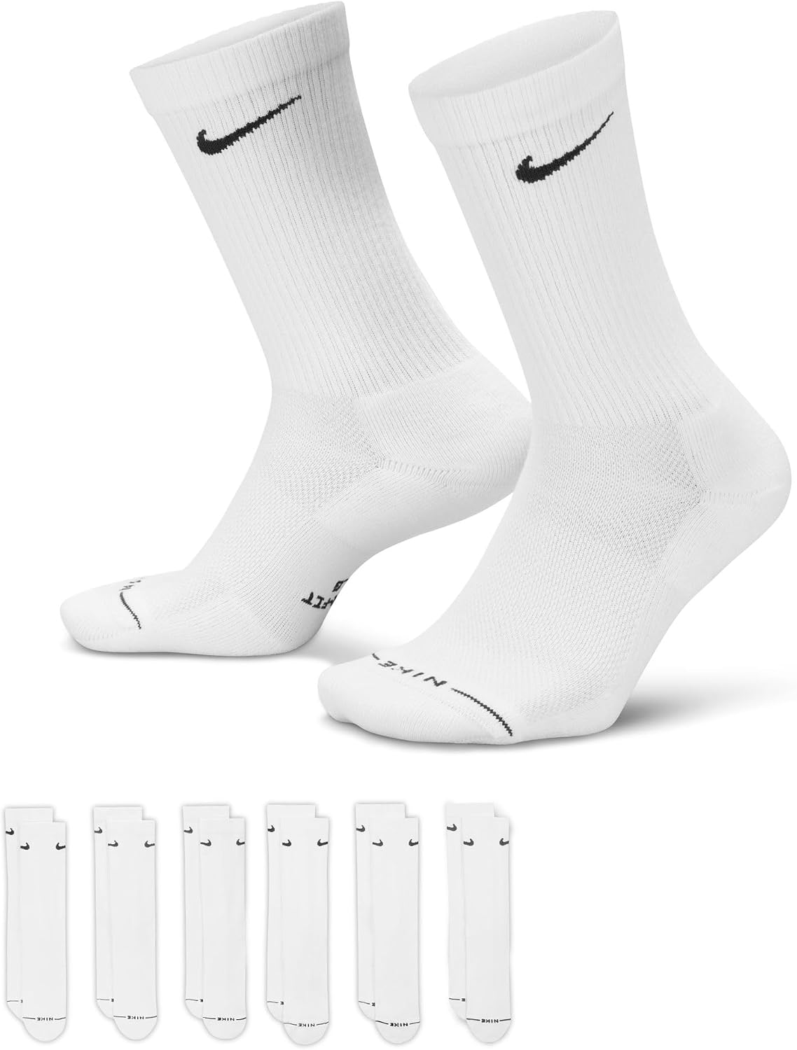 Nike Unisex Adult Everyday Elevated Crew Socks (6-Pack) | Mens and Womens