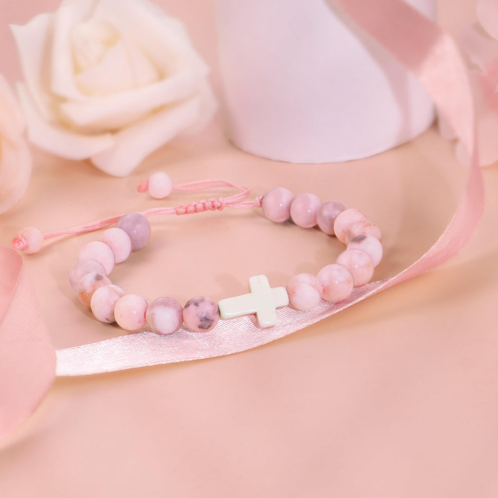 Sereney Birthday Gifts for Girls, 1-16 Year Old Girl Birthday Bracelet Gift | Adjustable Cross Pearl Beaded Bracelet, Happy Birthday Gifts for Daughter Granddaughter Niece, Handmade Link for Happy Bday