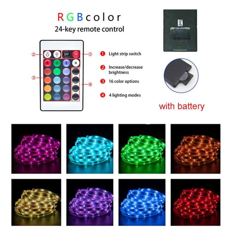 USB 5V Led Lights APP and 24Keys Remote Control RGB Flexible Tape Diode Lights for TV Background Luces Led