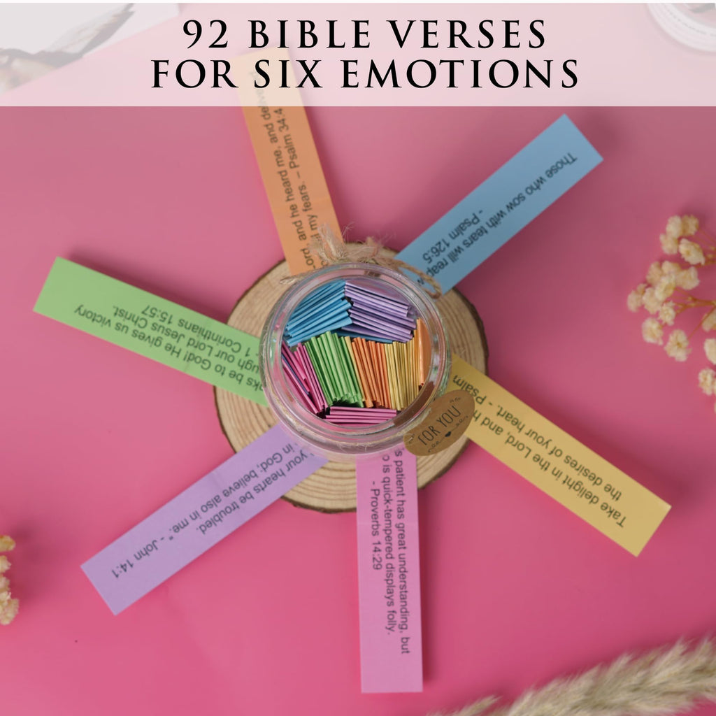 Bible Verses Jar for Daughter – Daughter Gifts From Mom, Graduation Gifts for Daughters, 92 Bible Verses Folded by hand, Christian Gift for Women