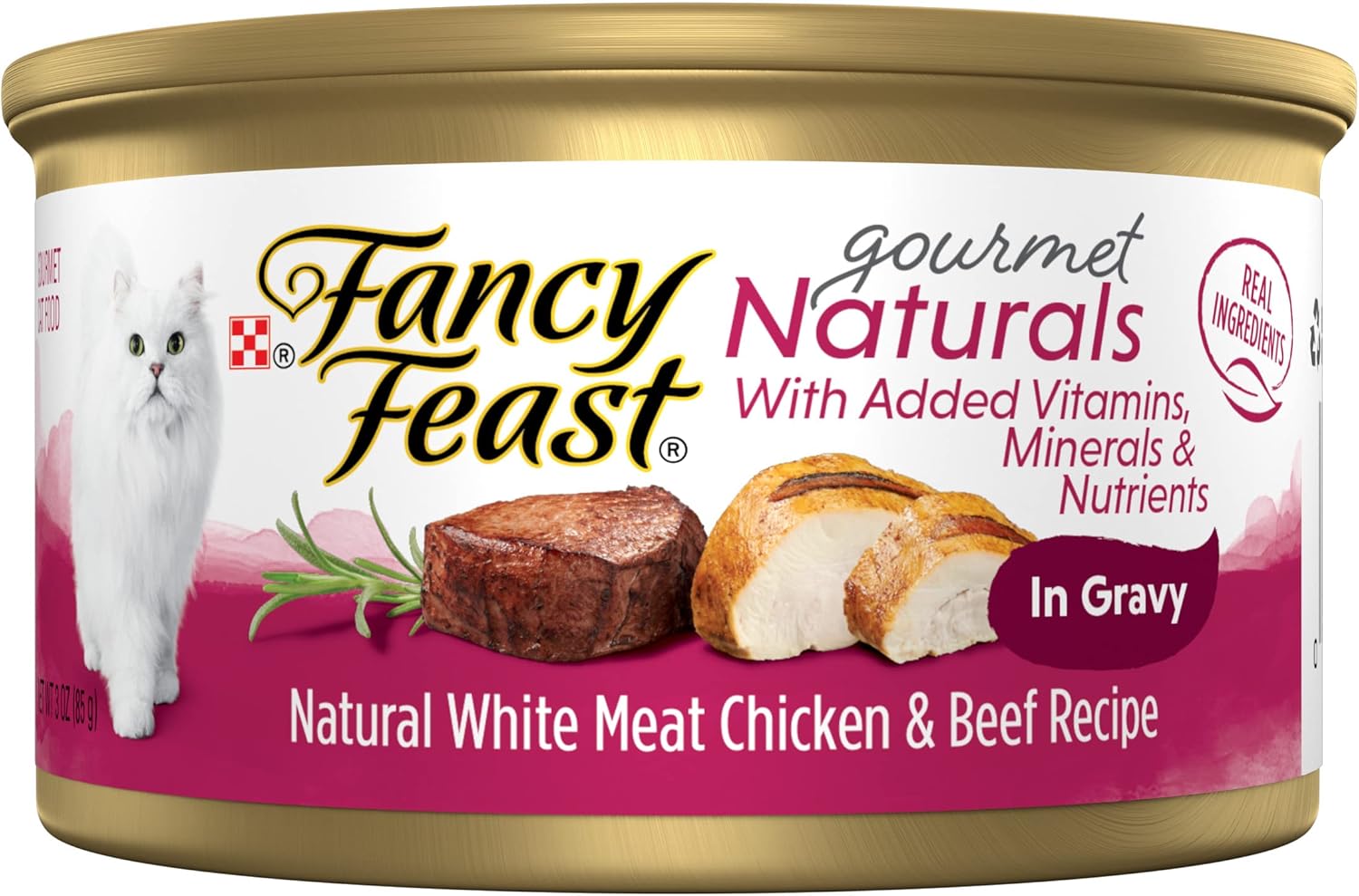 Purina Fancy Feast Gravy Lovers, Poultry & Beef Wet Cat Food, 3oz, 24-Pack | Variety Pack, grilled gourmet texture made with no artificial colors or preservatives, 100 percent complete and balanced