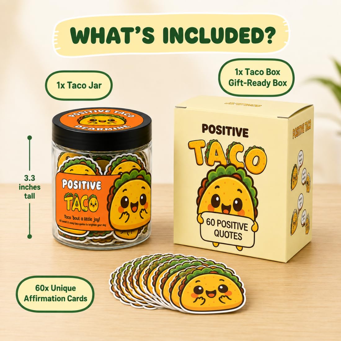 DEARMINE 60 Positive Pickle Cards Jar, Birthday Gifts for Women, Teens, Adults, Back to School Gift, White Elephant Gifts, Stocking Stuffers, Teen Girl Gifts Trendy Stuff