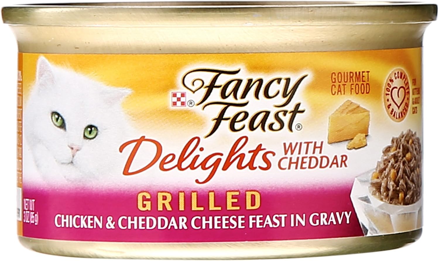 Purina Fancy Feast Gravy Lovers, Poultry & Beef Wet Cat Food, 3oz, 24-Pack | Variety Pack, grilled gourmet texture made with no artificial colors or preservatives, 100 percent complete and balanced