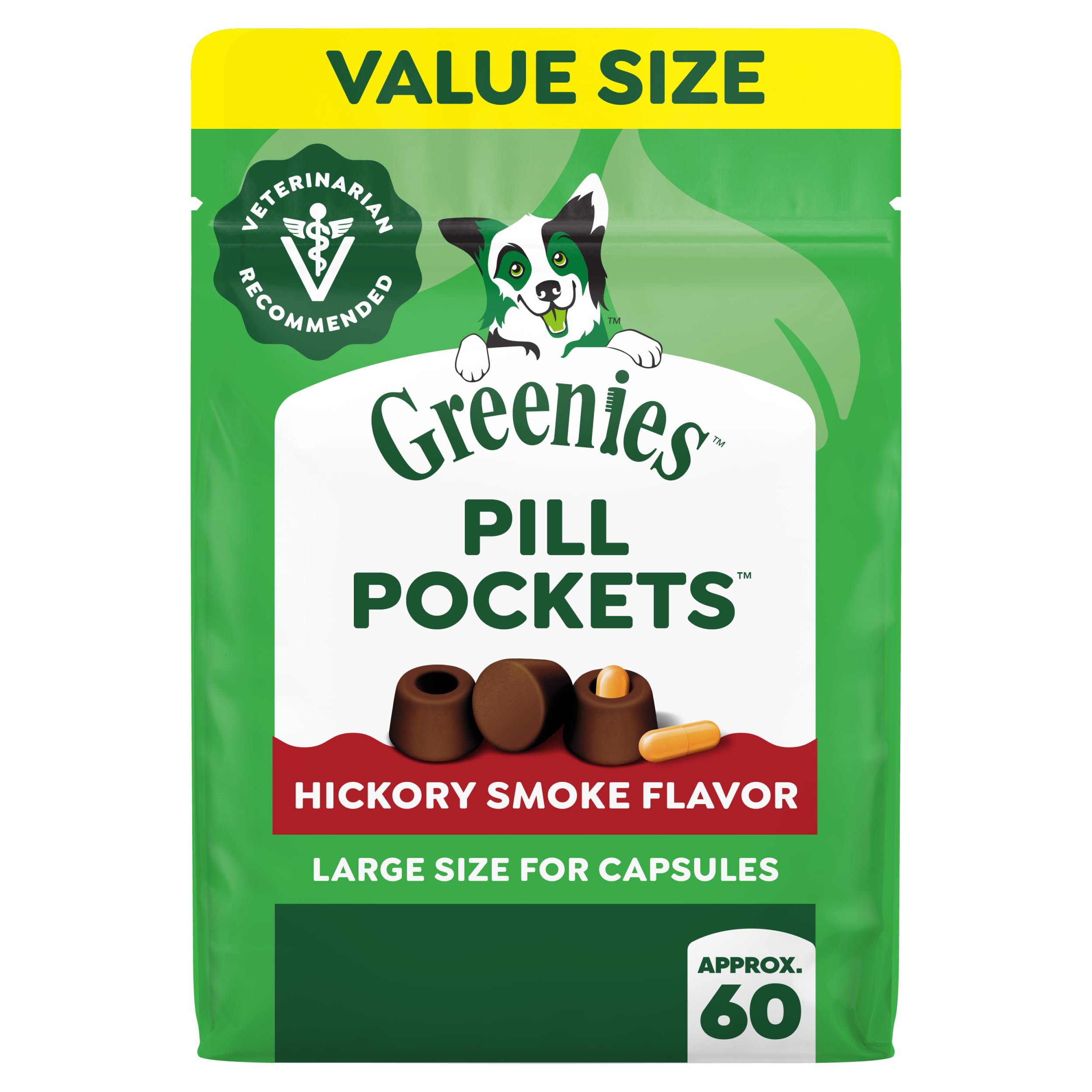Greenies Pill Pockets Large Size Dog Treats, Peanut Butter, 15.8 oz | Vet-recommended, capsule size, low calorie, odor masking, stress- and mess-free medication experience