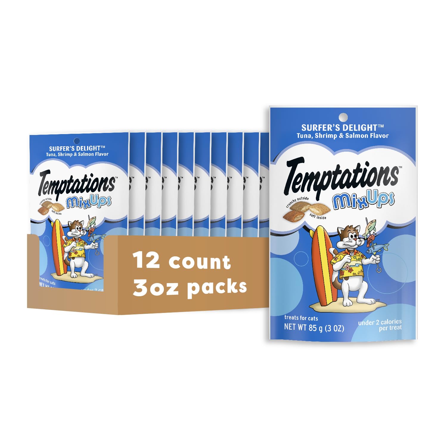 Temptations Classic Crunchy and Soft Cat Treats, Tasty Chicken, 30 oz | Under 2 calories per treat, crunchy outside & soft inside, resealable tub, use as meal or topper, 100% complete & balanced