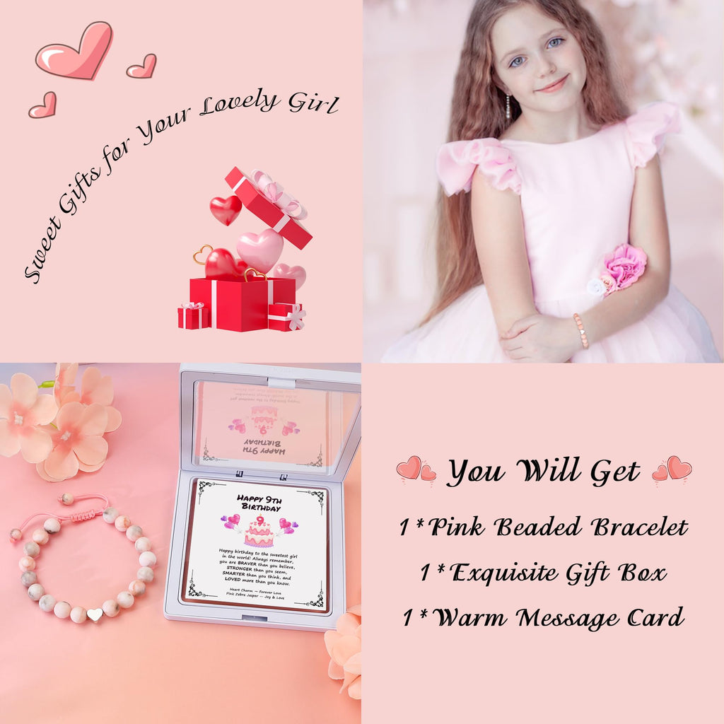 Sereney Birthday Gifts for Girls, 1-16 Year Old Girl Birthday Bracelet Gift | Adjustable Cross Pearl Beaded Bracelet, Happy Birthday Gifts for Daughter Granddaughter Niece, Handmade Link for Happy Bday