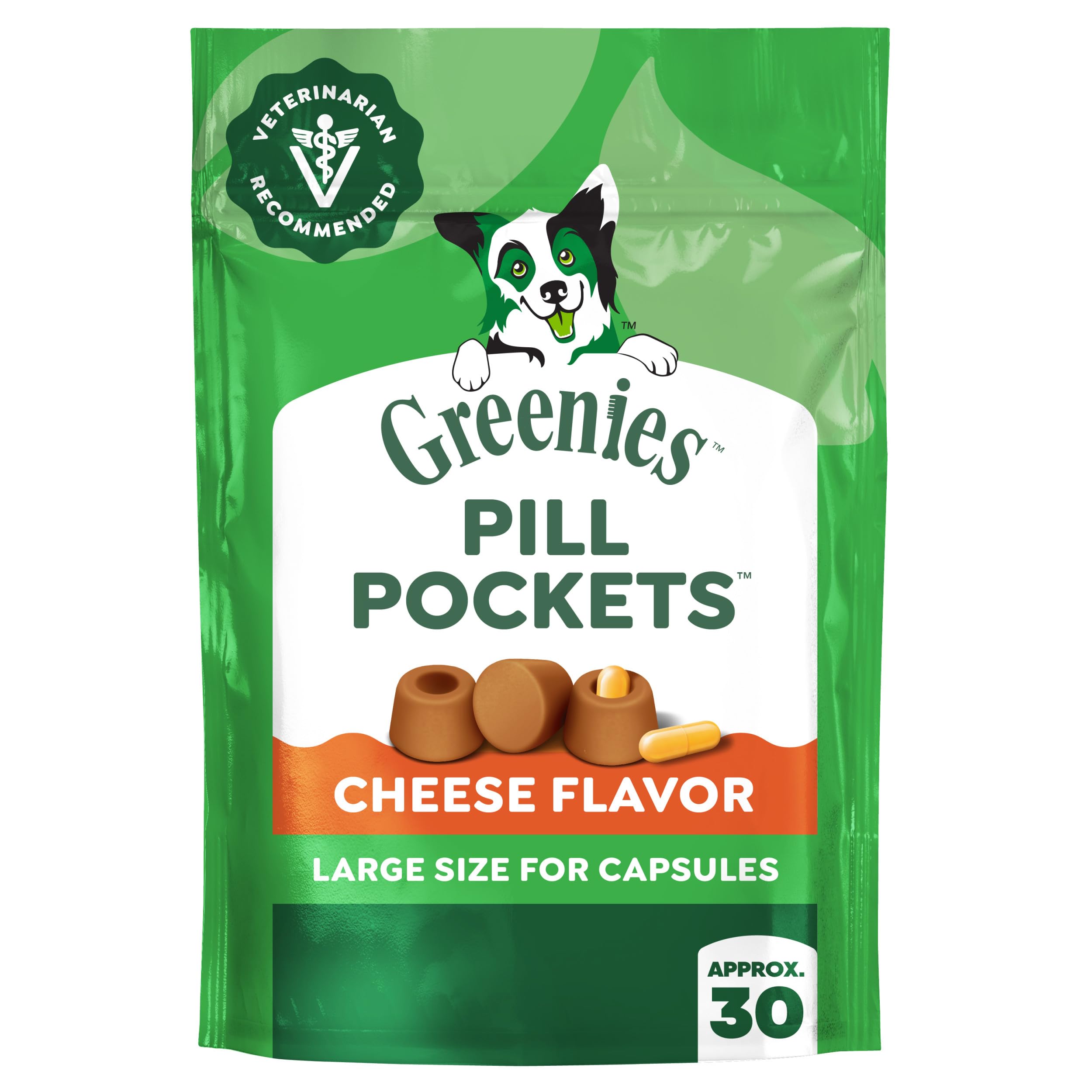 Greenies Pill Pockets Large Size Dog Treats, Peanut Butter, 15.8 oz | Vet-recommended, capsule size, low calorie, odor masking, stress- and mess-free medication experience