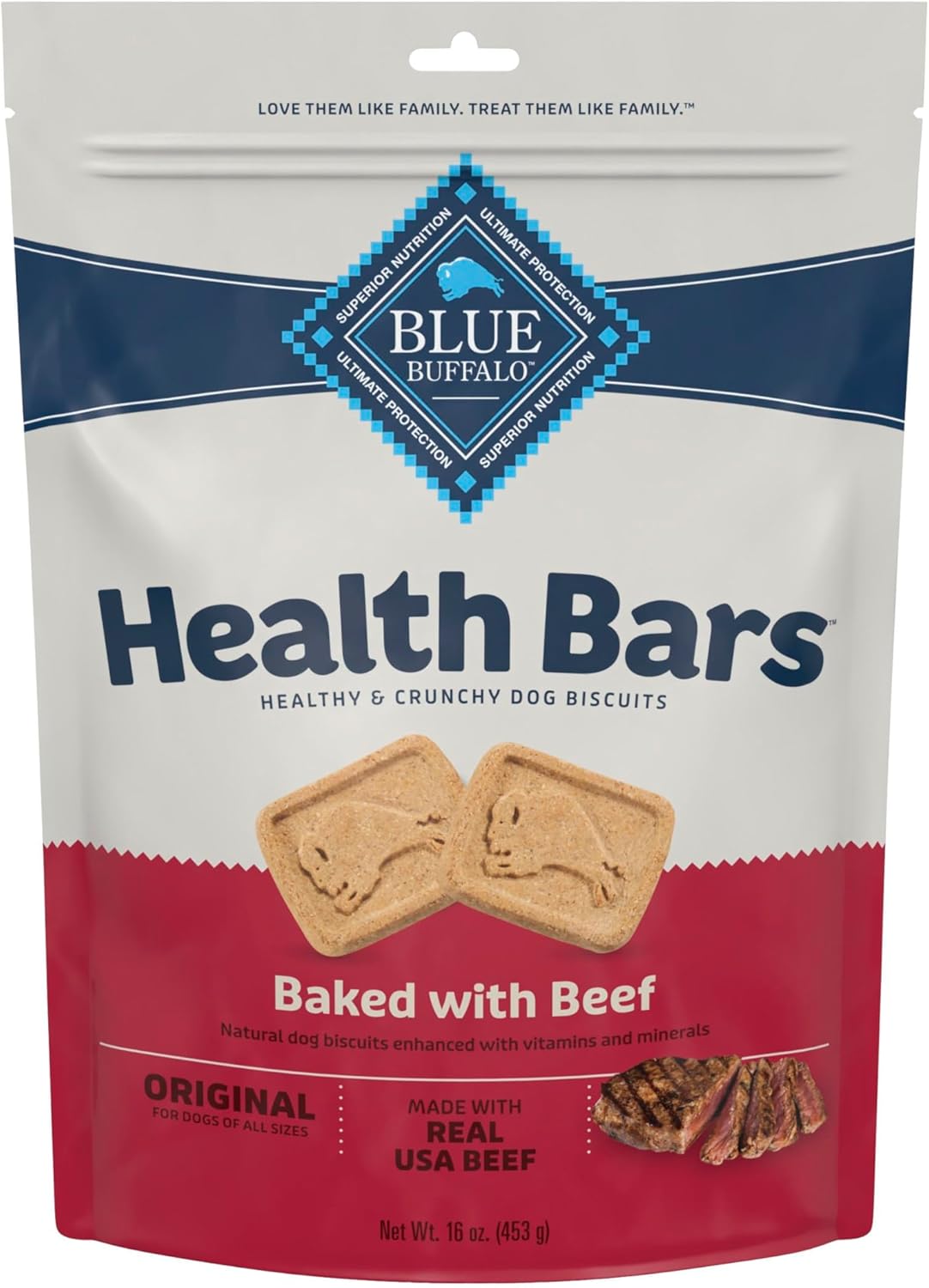 Blue Buffalo Health Bars Pumpkin & Cinnamon Dog Biscuits, 16 oz | Oven-Baked, Crunchy Texture, No Chicken By-Product, Corn, Wheat, or Soy