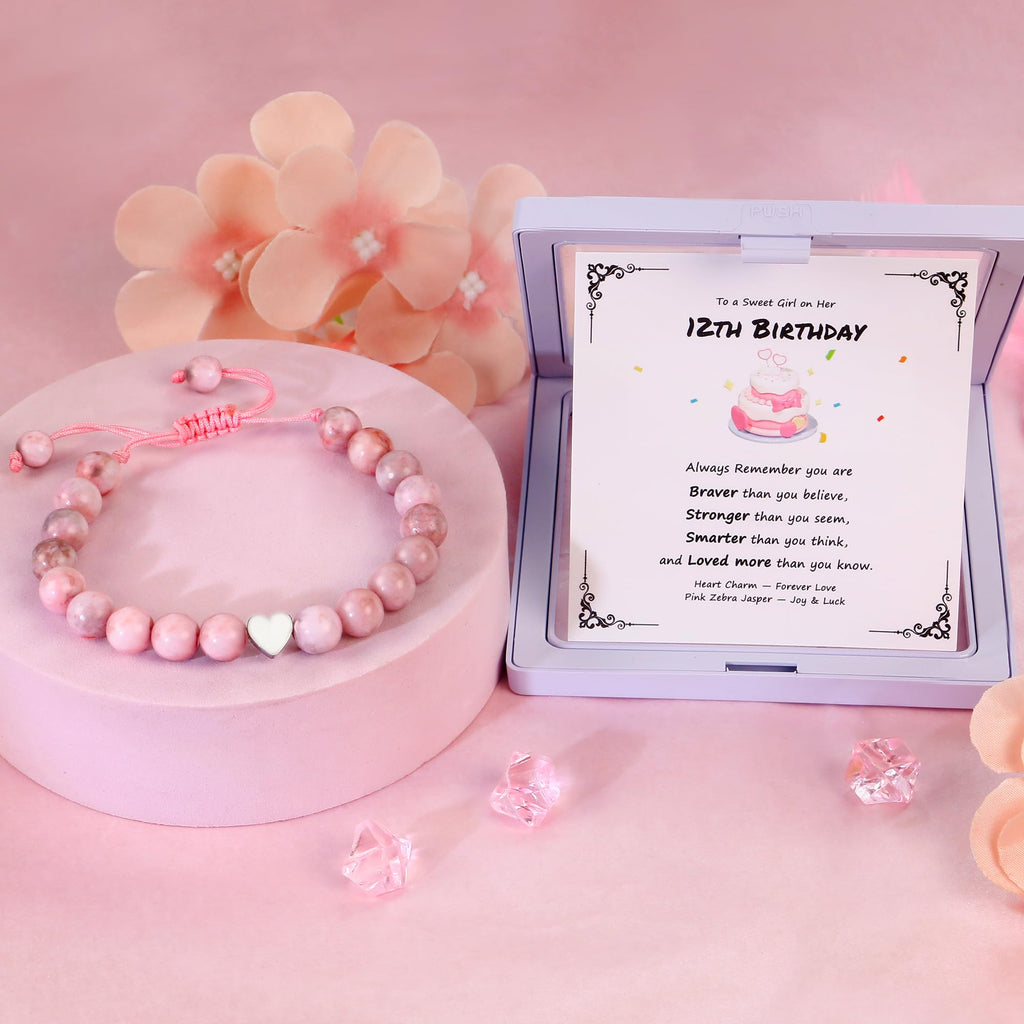 Sereney Birthday Gifts for Girls, 1-16 Year Old Girl Birthday Bracelet Gift | Adjustable Cross Pearl Beaded Bracelet, Happy Birthday Gifts for Daughter Granddaughter Niece, Handmade Link for Happy Bday