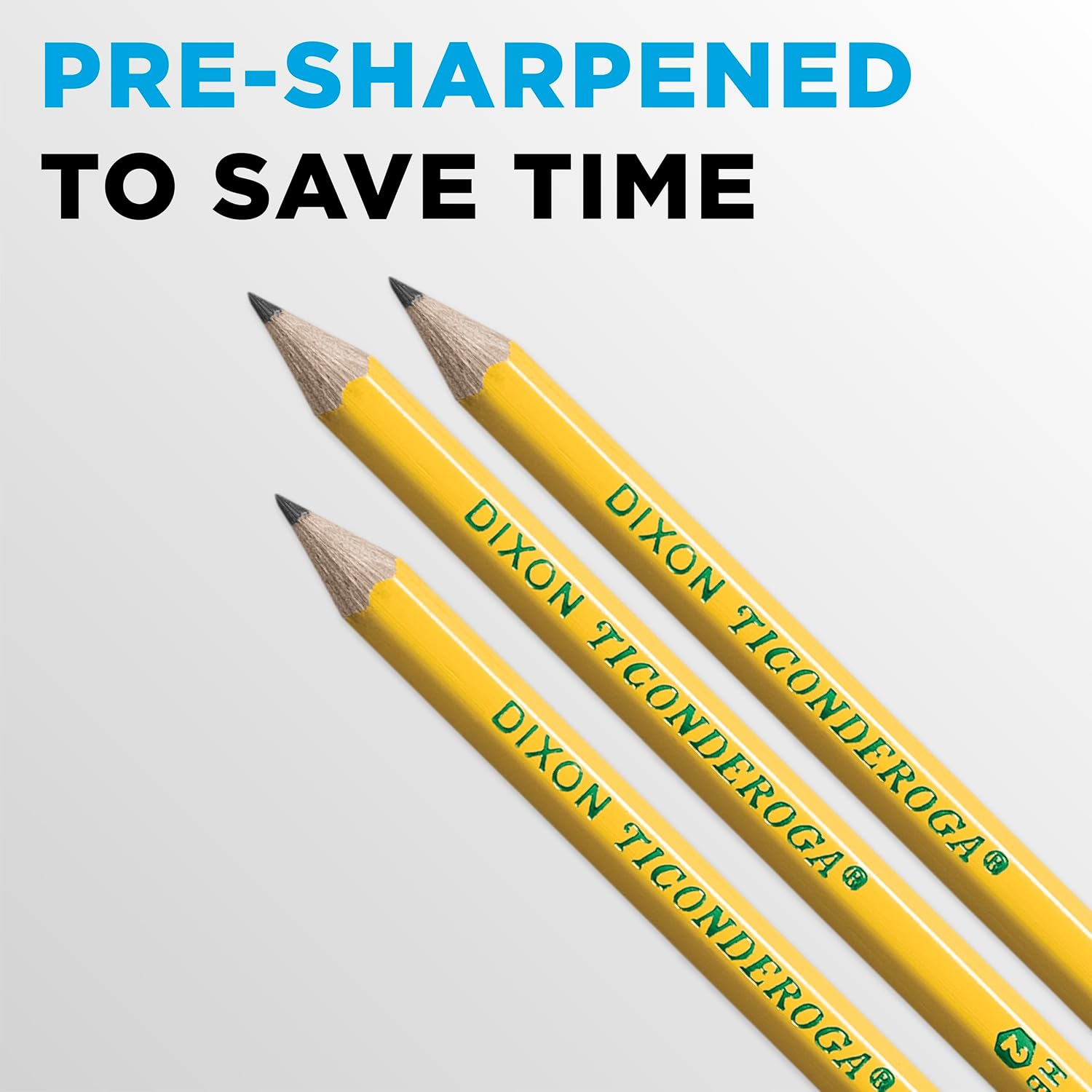 Ticonderoga Wood-Cased Pencils, Pre-Sharpened | #2 HB Soft, Yellow, 30 Count, Standard Size, High Quality Eraser