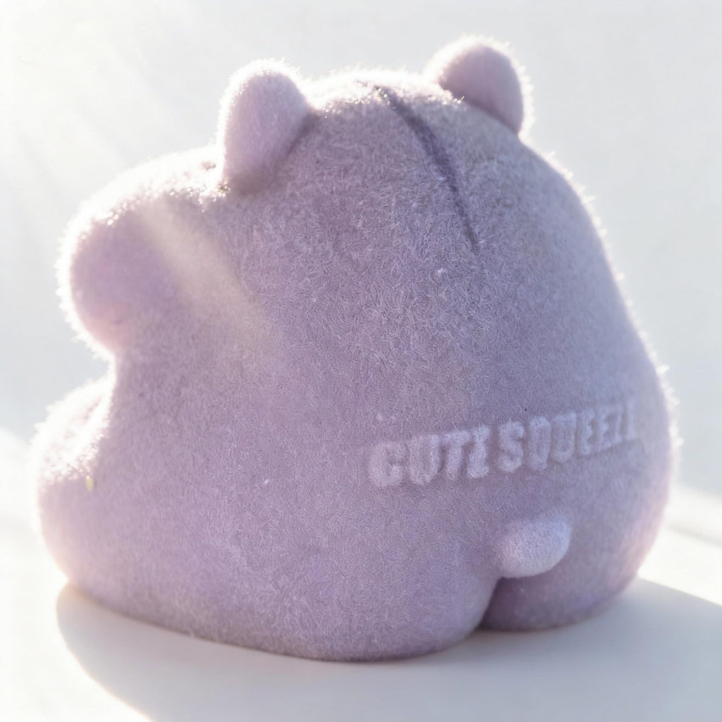 Handmade Taba Squishy Hamster Toy, Cute Squishy Stress Relief Fidget Toy | CUTE SQUEEZE Soft Non-toxic Silicone Butter Cheese Dumpling Squishy, Fuzzy Animal Sensory Toys for Kids Adults, Pink
