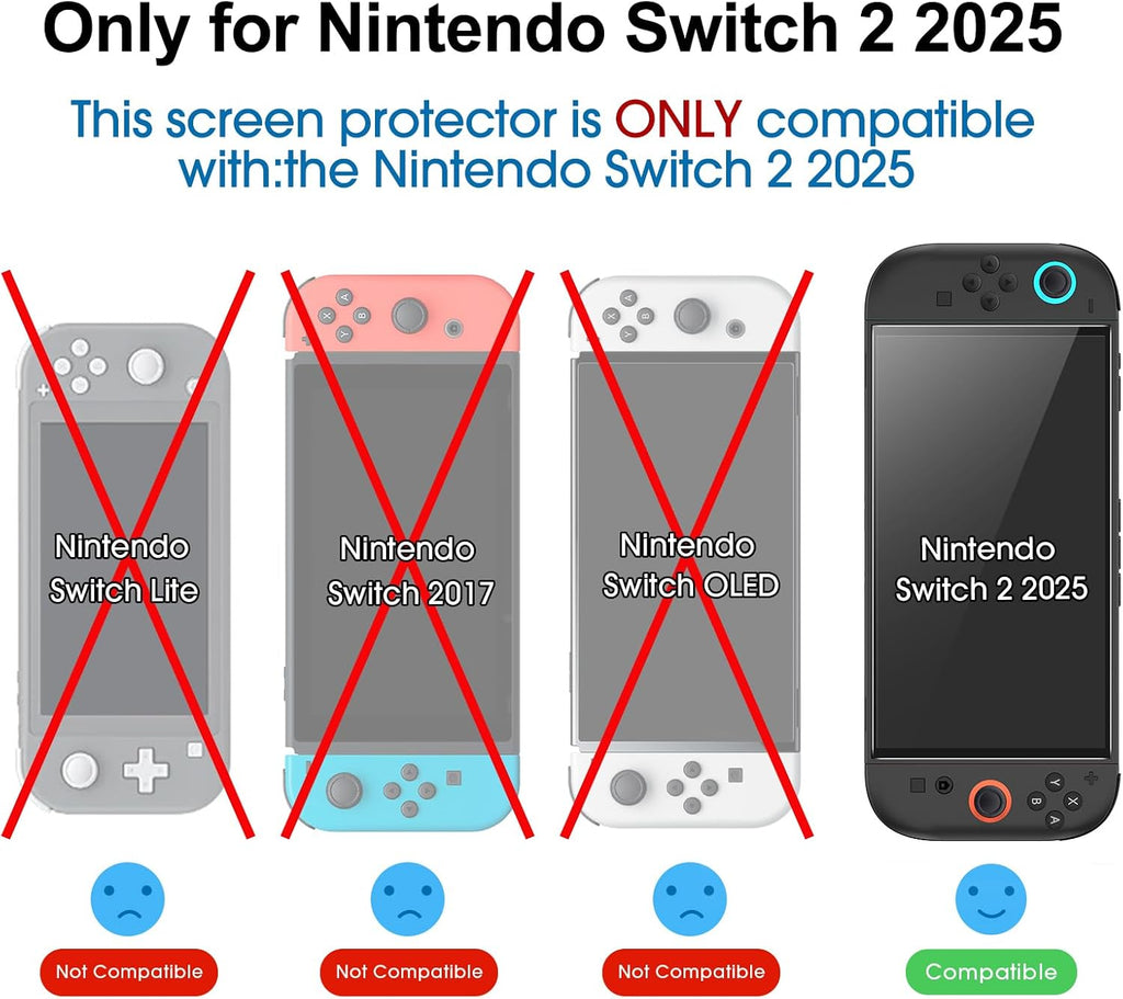 amFilm Auto-Alignment OneTouch for Nintendo Switch 2 Screen Protector 2025 | Tempered Glass Accessories, 30s Install, Bubble Free, Scratch & Drop Resistant, Touch Sensitive, 7.9'' Transparent [2 Pack]
