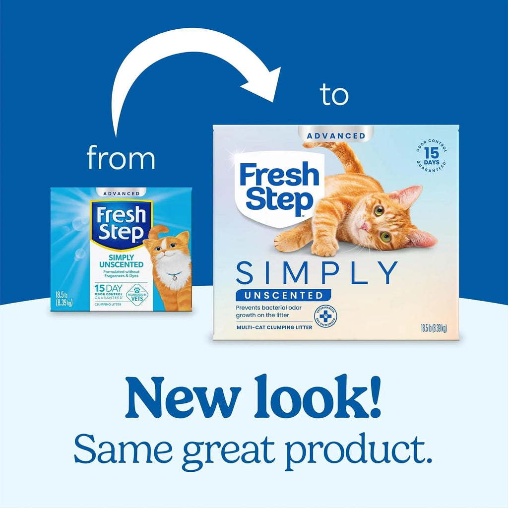 Fresh Step Advanced Odor Shield Clumping Cat Litter with Gain, 18.5 lb, 2Pk | Odor Shield with Ammonia Block Technology, Low Dust, Multi Cat, Compatible with Most Automatic Litter Boxes