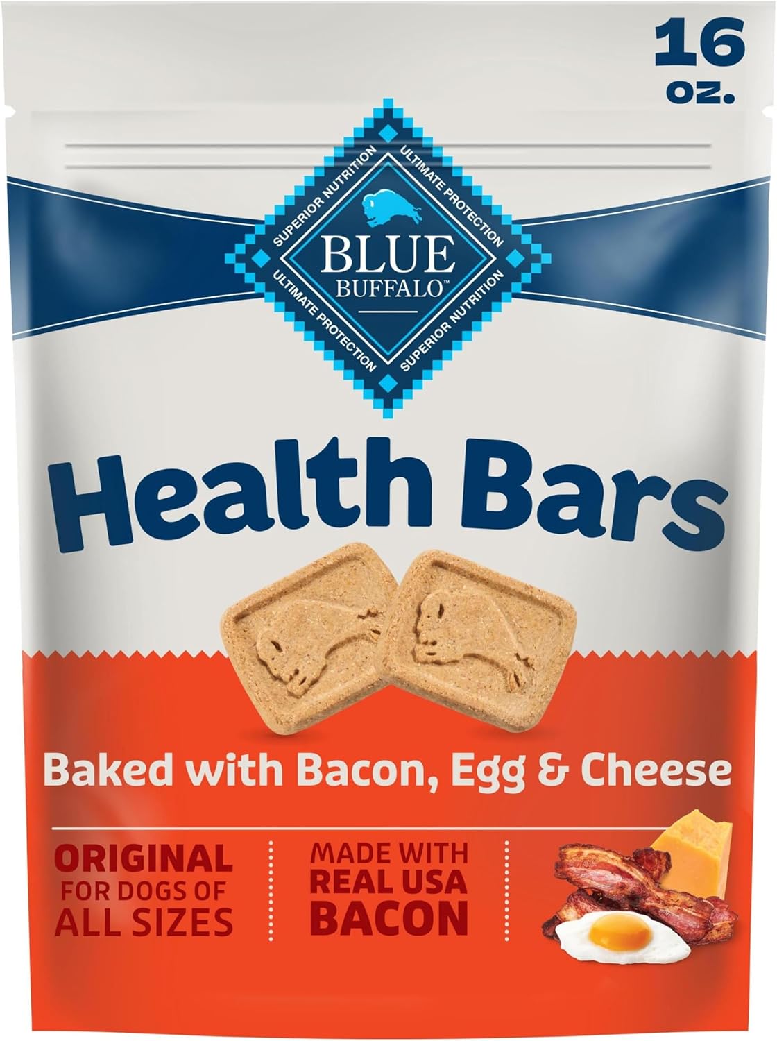 Blue Buffalo Health Bars Pumpkin & Cinnamon Dog Biscuits, 16 oz | Oven-Baked, Crunchy Texture, No Chicken By-Product, Corn, Wheat, or Soy
