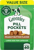 Greenies Pill Pockets Large Size Dog Treats, Peanut Butter, 15.8 oz | Vet-recommended, capsule size, low calorie, odor masking, stress- and mess-free medication experience