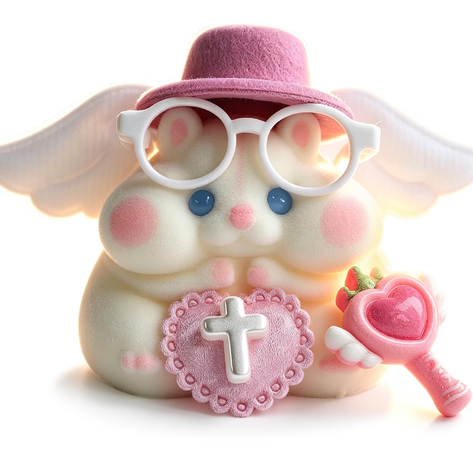 Handmade Taba Squishy Hamster Toy, Cute Squishy Stress Relief Fidget Toy | CUTE SQUEEZE Soft Non-toxic Silicone Butter Cheese Dumpling Squishy, Fuzzy Animal Sensory Toys for Kids Adults, Pink
