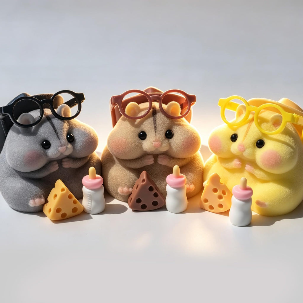 Handmade Taba Squishy Hamster Toy, Cute Squishy Stress Relief Fidget Toy | CUTE SQUEEZE Soft Non-toxic Silicone Butter Cheese Dumpling Squishy, Fuzzy Animal Sensory Toys for Kids Adults, Pink