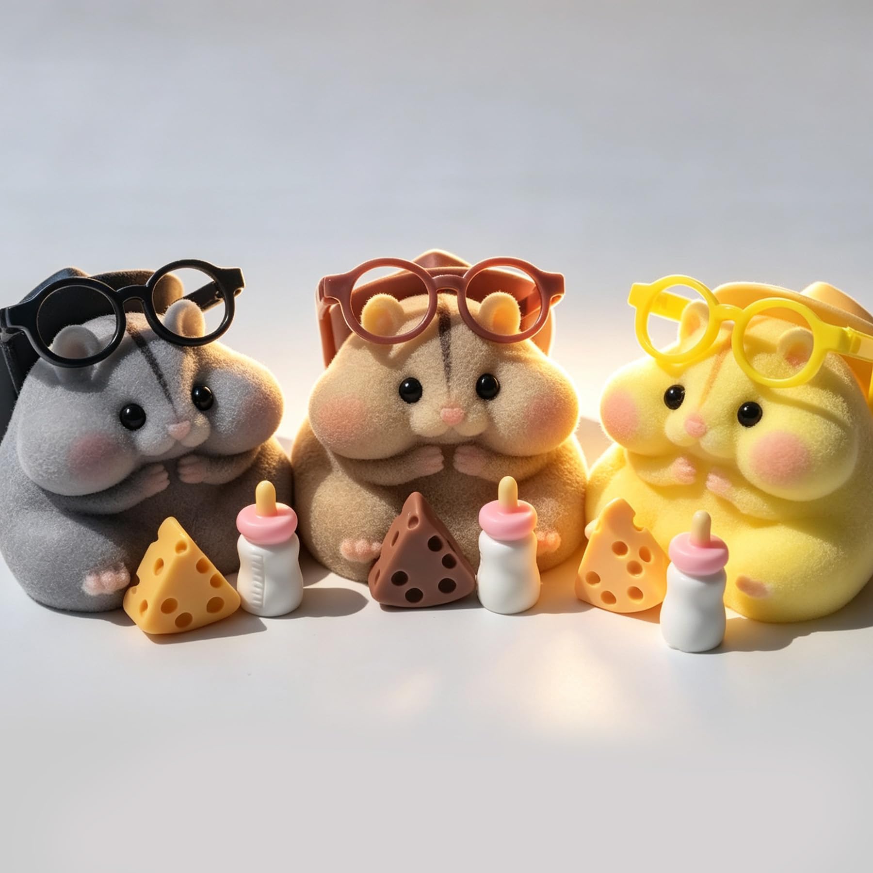 Handmade Taba Squishy Hamster Toy, Cute Squishy Stress Relief Fidget Toy | CUTE SQUEEZE Soft Non-toxic Silicone Butter Cheese Dumpling Squishy, Fuzzy Animal Sensory Toys for Kids Adults, Pink