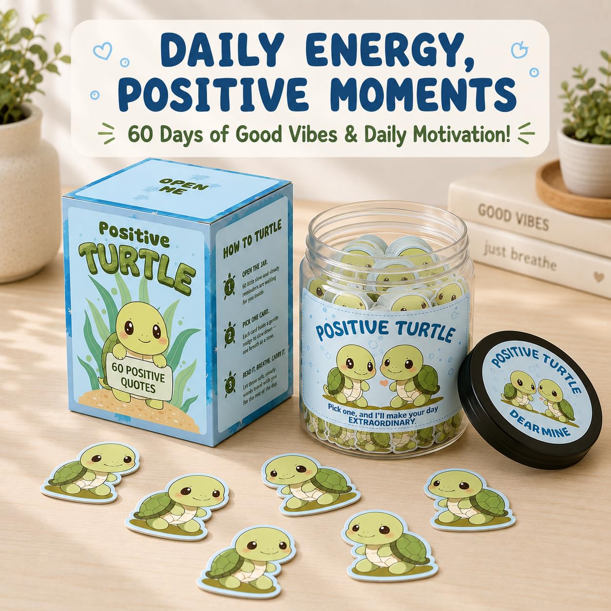 DEARMINE 60 Positive Pickle Cards Jar, Birthday Gifts for Women, Teens, Adults, Back to School Gift, White Elephant Gifts, Stocking Stuffers, Teen Girl Gifts Trendy Stuff