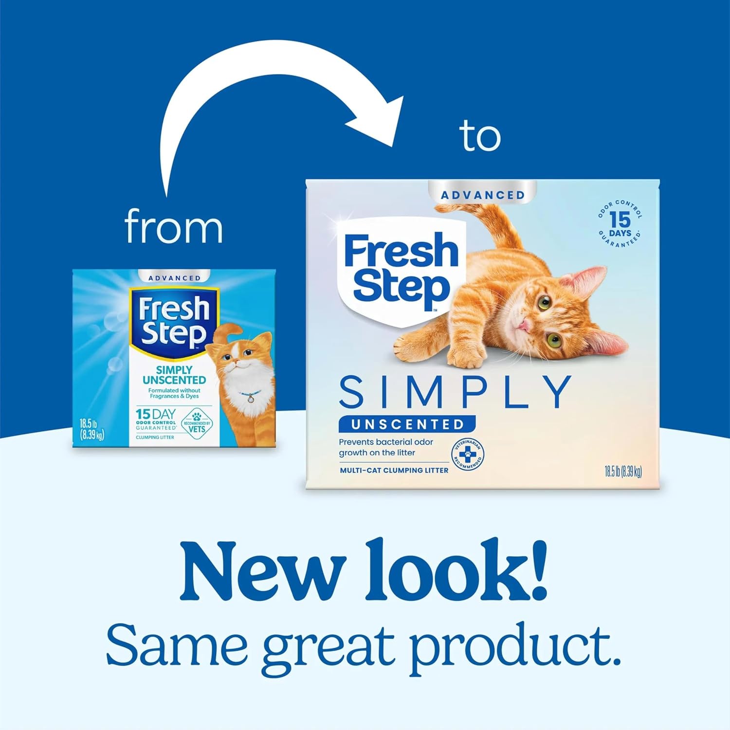 Fresh Step Advanced Odor Shield Clumping Cat Litter with Gain, 18.5 lb, 2Pk | Odor Shield with Ammonia Block Technology, Low Dust, Multi Cat, Compatible with Most Automatic Litter Boxes