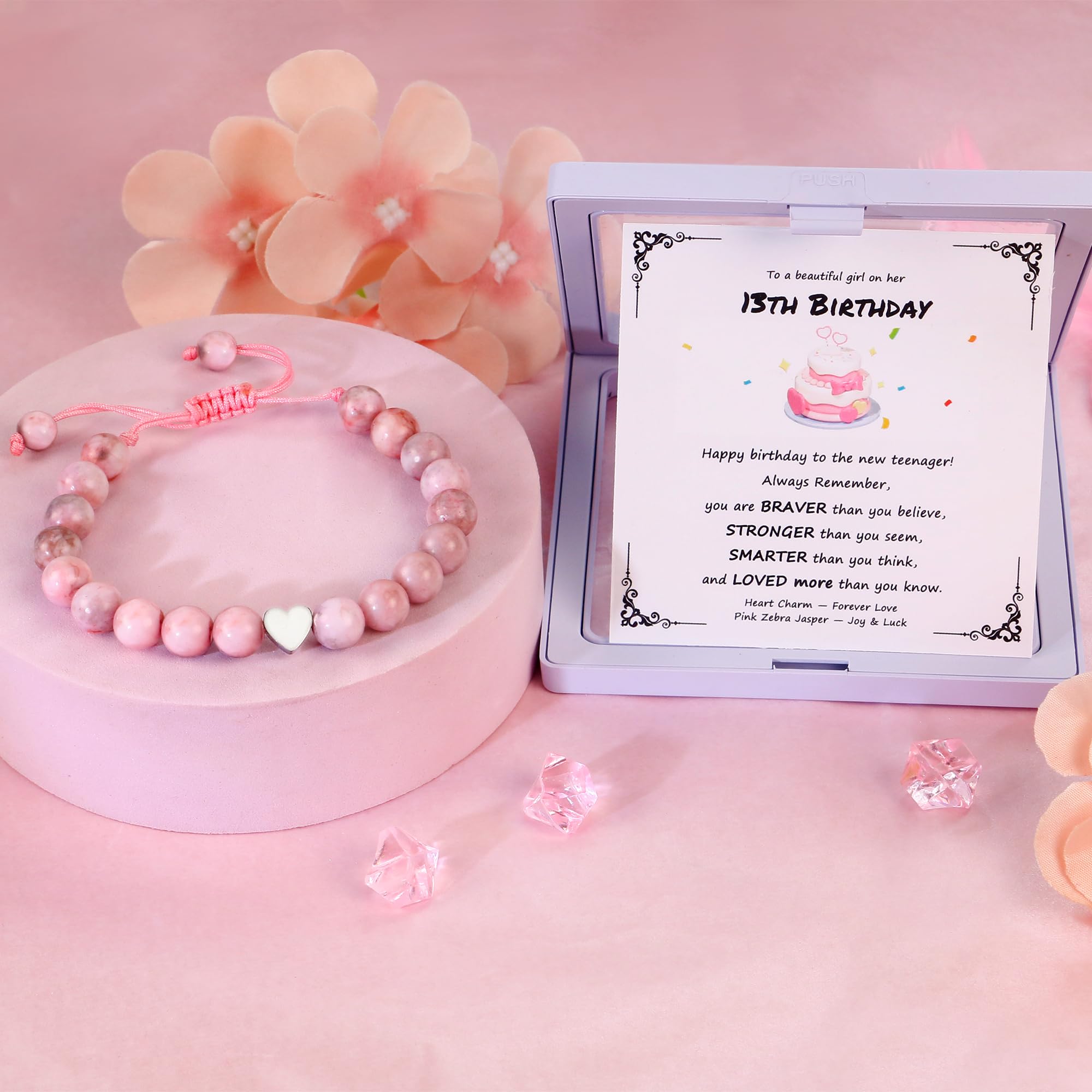 Sereney Birthday Gifts for Girls, 1-16 Year Old Girl Birthday Bracelet Gift | Adjustable Cross Pearl Beaded Bracelet, Happy Birthday Gifts for Daughter Granddaughter Niece, Handmade Link for Happy Bday