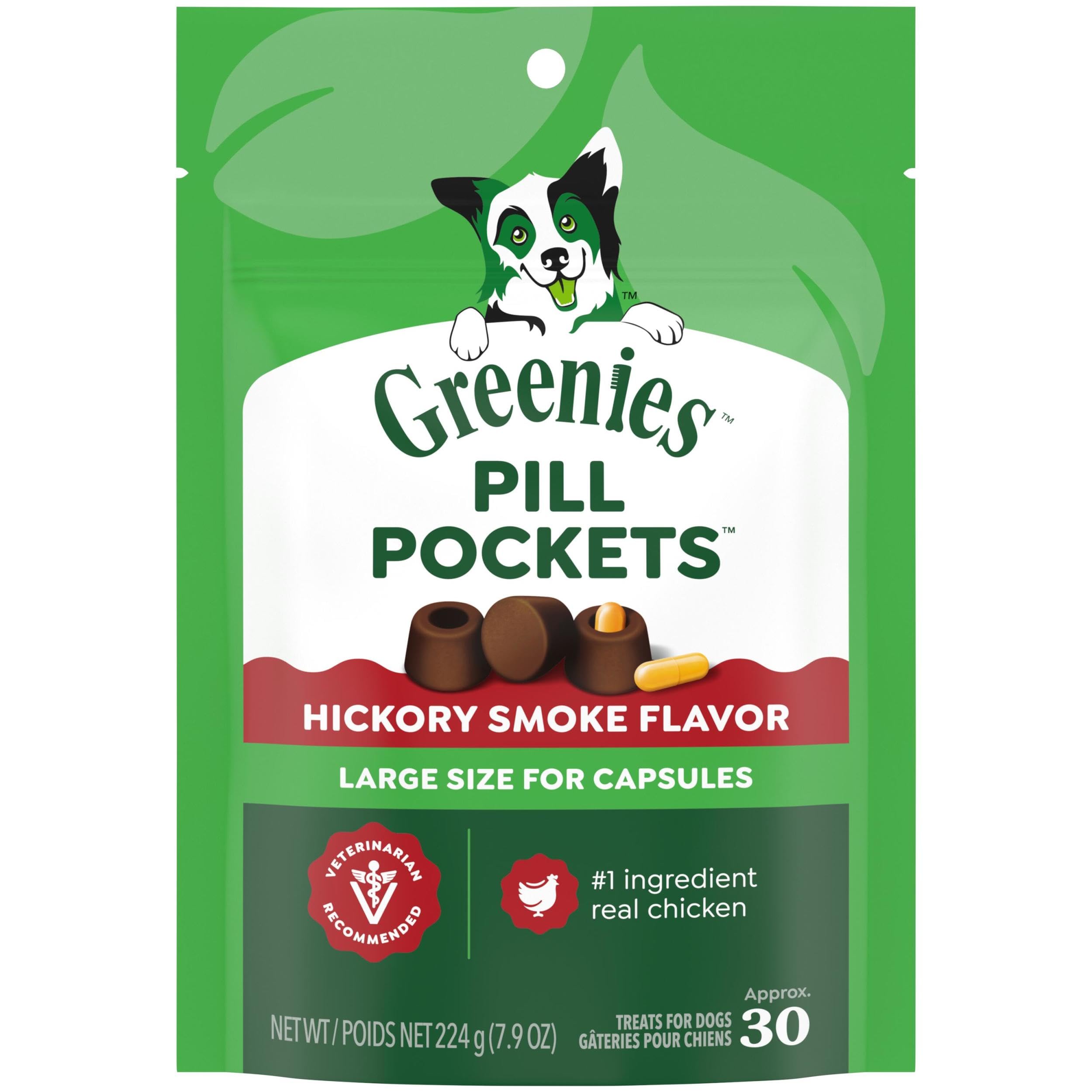 Greenies Pill Pockets Large Size Dog Treats, Peanut Butter, 15.8 oz | Vet-recommended, capsule size, low calorie, odor masking, stress- and mess-free medication experience