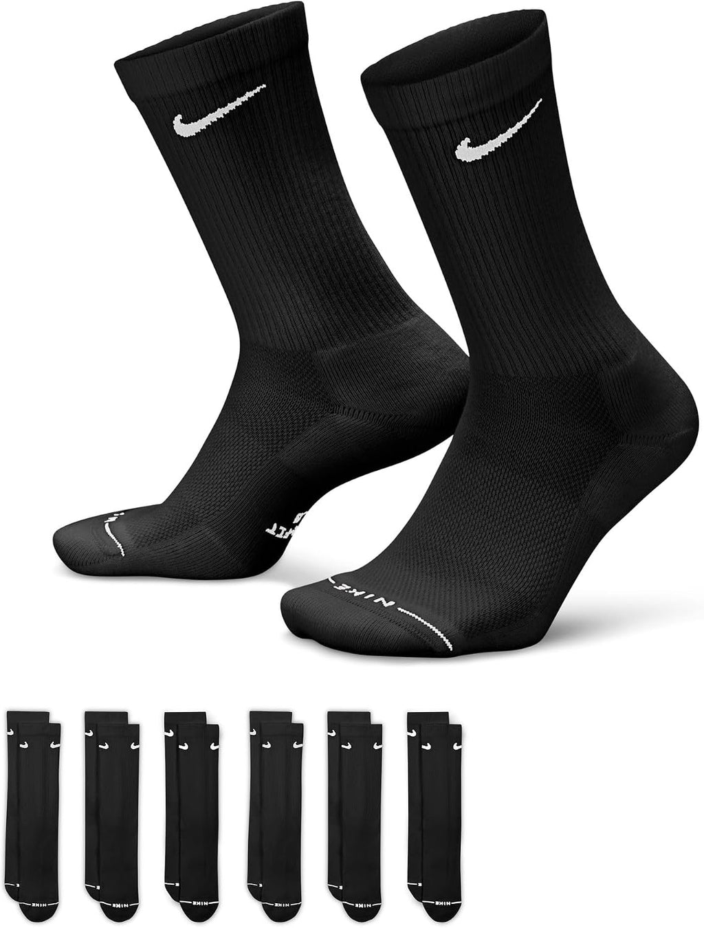Nike Unisex Adult Everyday Elevated Crew Socks (6-Pack) | Mens and Womens