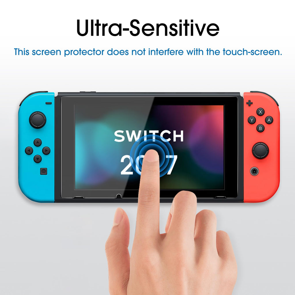 amFilm Auto-Alignment OneTouch for Nintendo Switch 2 Screen Protector 2025 | Tempered Glass Accessories, 30s Install, Bubble Free, Scratch & Drop Resistant, Touch Sensitive, 7.9'' Transparent [2 Pack]