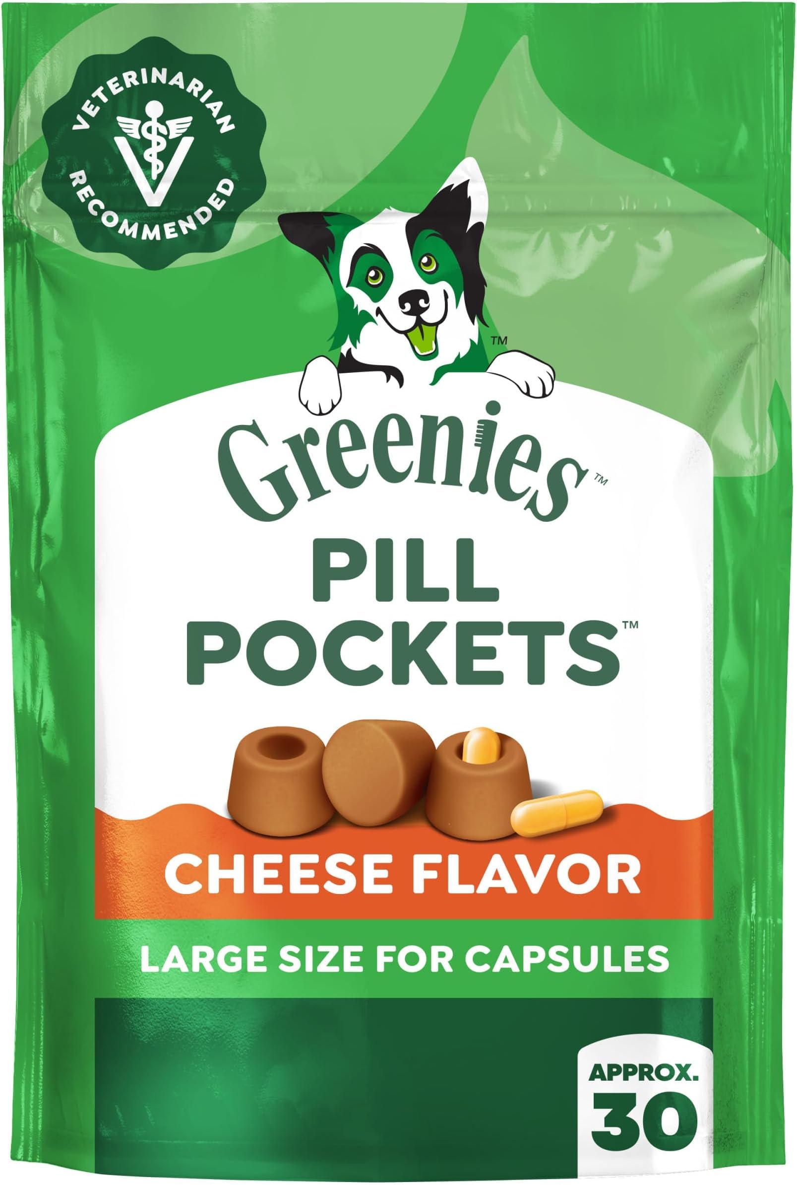 Greenies Pill Pockets Large Size Dog Treats, Peanut Butter, 15.8 oz | Vet-recommended, capsule size, low calorie, odor masking, stress- and mess-free medication experience