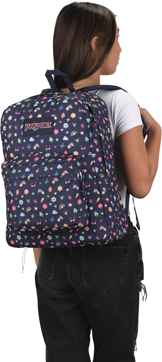 JanSport SuperBreak One Backpack - Durable, Lightweight Bookbag with 1 Main Compartment, Front Utility Pocket with Built-in Organizer - Premium Backpack, Bad Bows