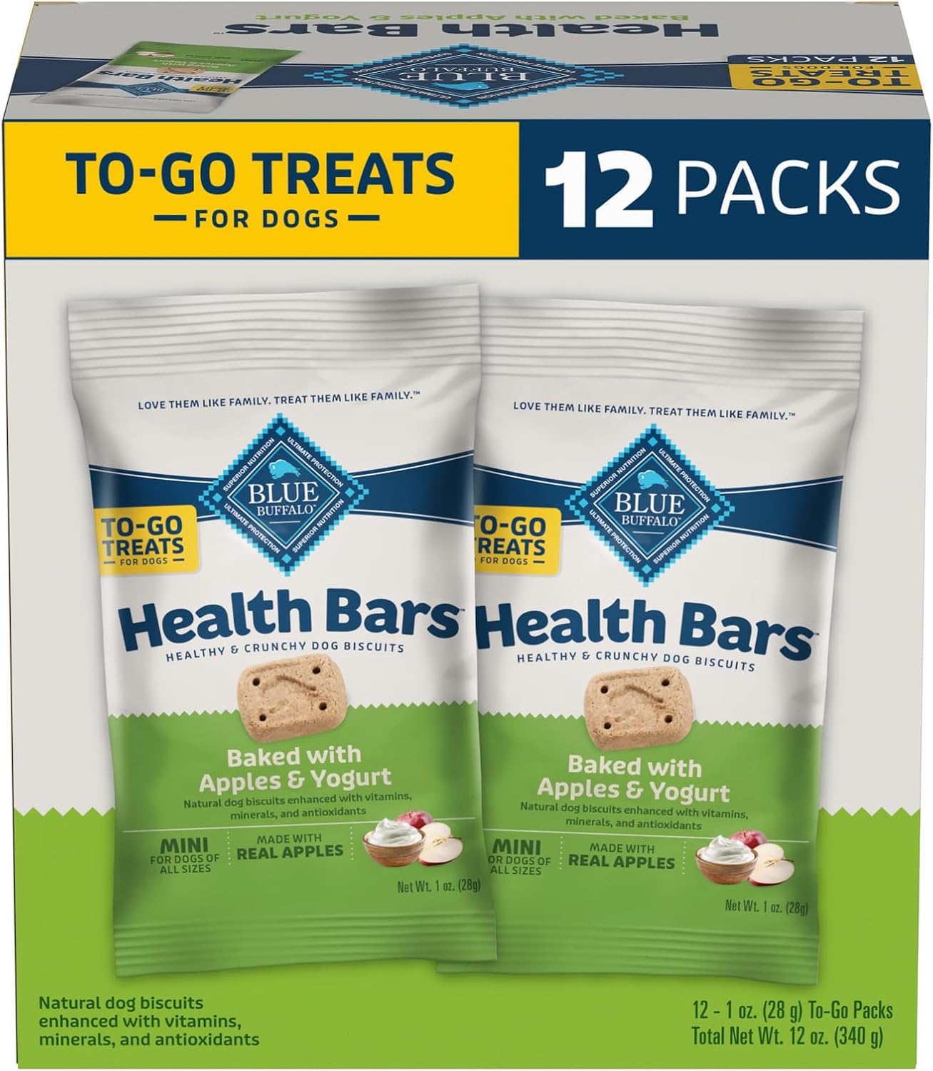 Blue Buffalo Health Bars Pumpkin & Cinnamon Dog Biscuits, 16 oz | Oven-Baked, Crunchy Texture, No Chicken By-Product, Corn, Wheat, or Soy