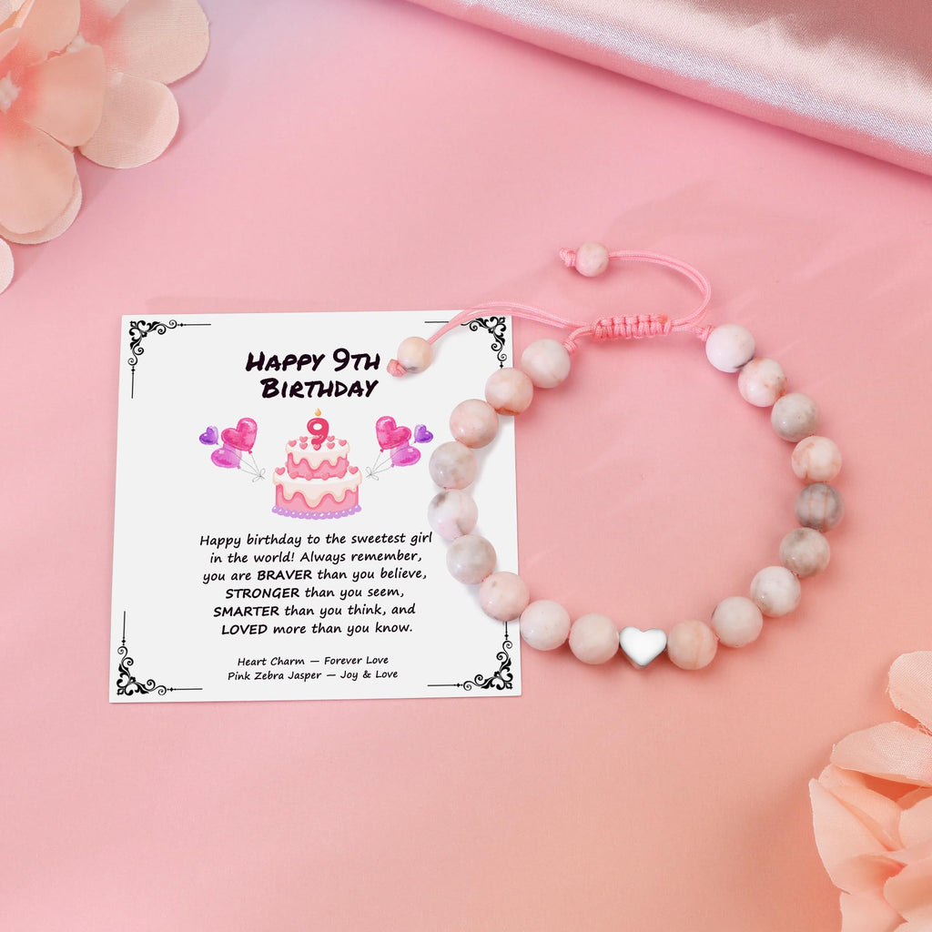 Sereney Birthday Gifts for Girls, 1-16 Year Old Girl Birthday Bracelet Gift | Adjustable Cross Pearl Beaded Bracelet, Happy Birthday Gifts for Daughter Granddaughter Niece, Handmade Link for Happy Bday
