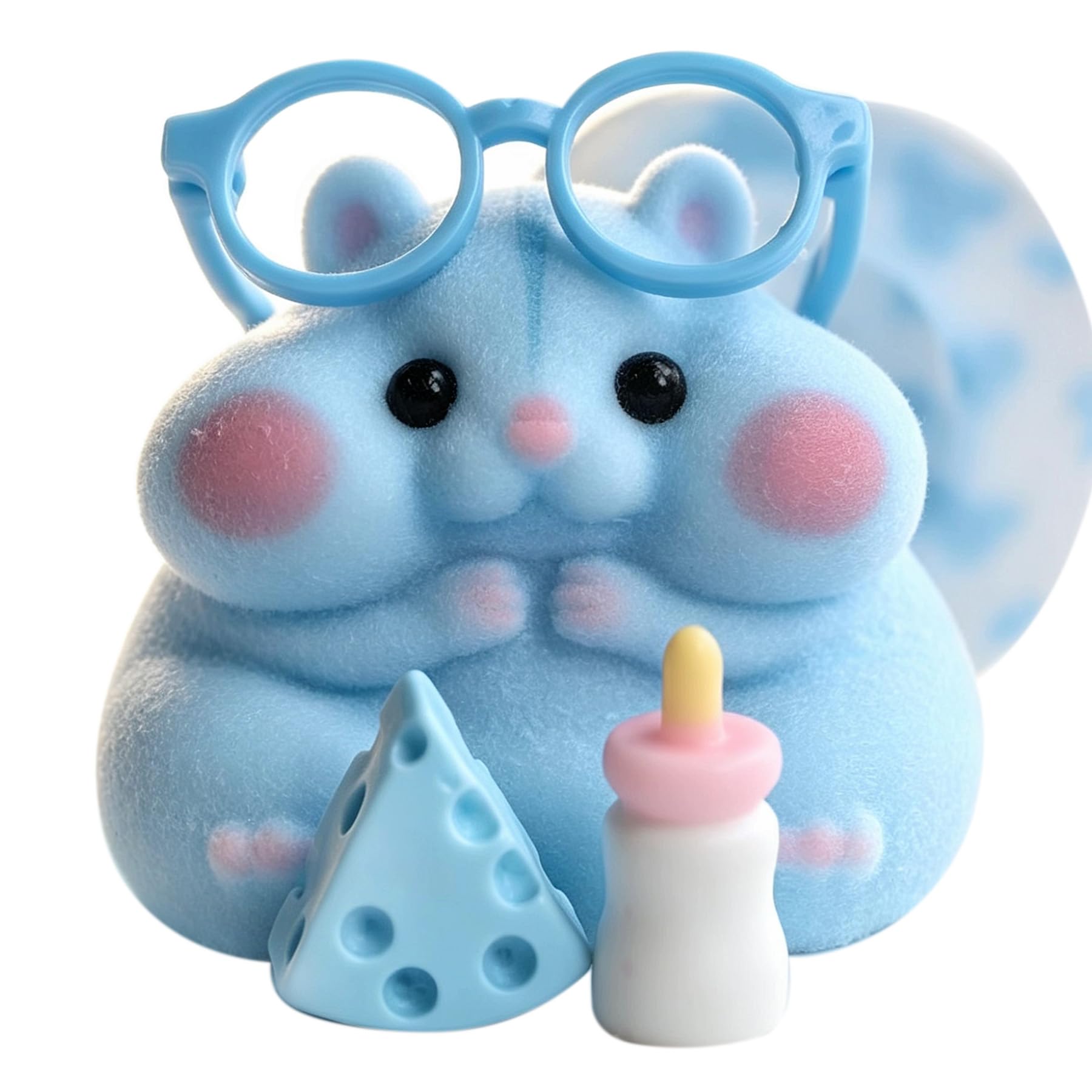 Handmade Taba Squishy Hamster Toy, Cute Squishy Stress Relief Fidget Toy | CUTE SQUEEZE Soft Non-toxic Silicone Butter Cheese Dumpling Squishy, Fuzzy Animal Sensory Toys for Kids Adults, Pink