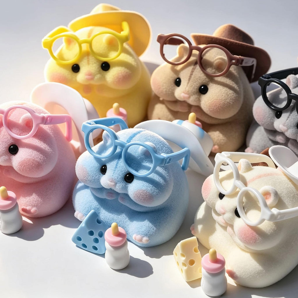 Handmade Taba Squishy Hamster Toy, Cute Squishy Stress Relief Fidget Toy | CUTE SQUEEZE Soft Non-toxic Silicone Butter Cheese Dumpling Squishy, Fuzzy Animal Sensory Toys for Kids Adults, Pink