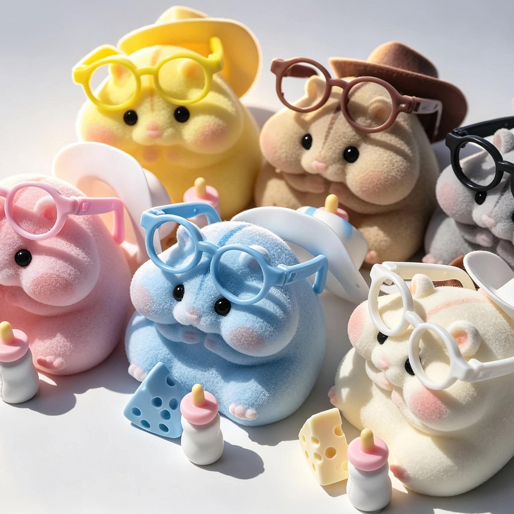 Handmade Taba Squishy Hamster Toy, Cute Squishy Stress Relief Fidget Toy | CUTE SQUEEZE Soft Non-toxic Silicone Butter Cheese Dumpling Squishy, Fuzzy Animal Sensory Toys for Kids Adults, Pink