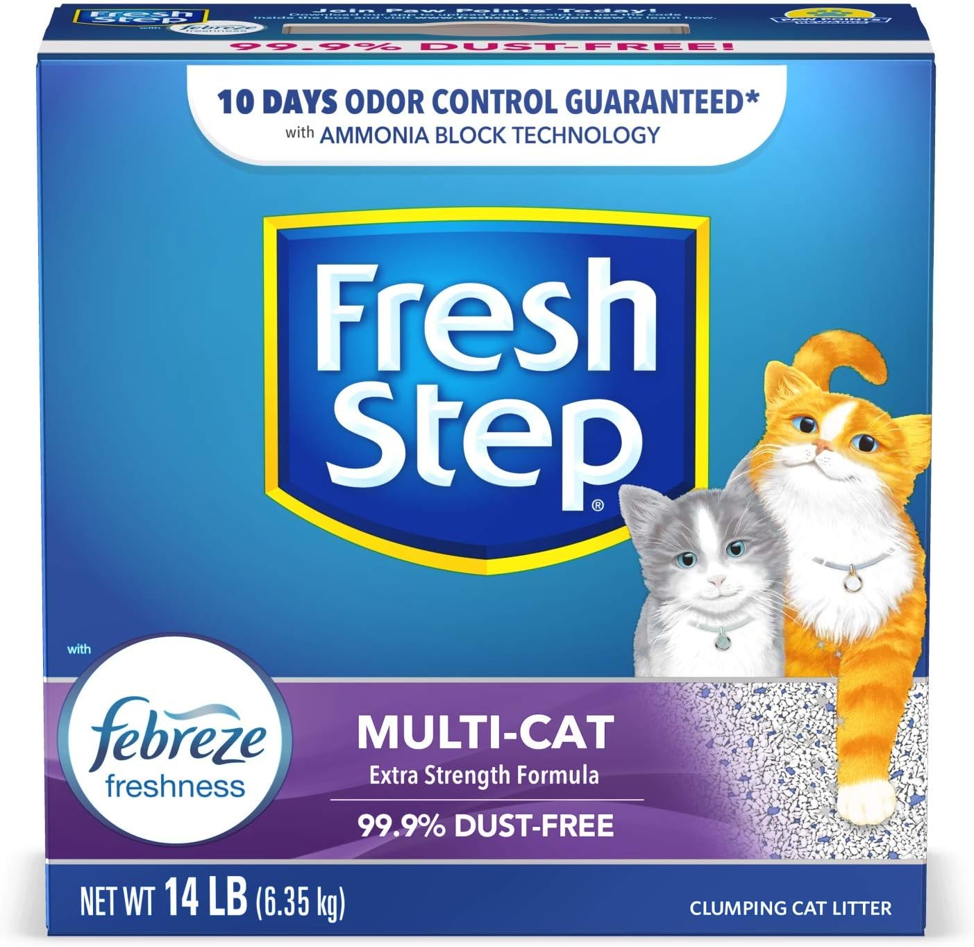 Fresh Step Advanced Odor Shield Clumping Cat Litter with Gain, 18.5 lb, 2Pk | Odor Shield with Ammonia Block Technology, Low Dust, Multi Cat, Compatible with Most Automatic Litter Boxes