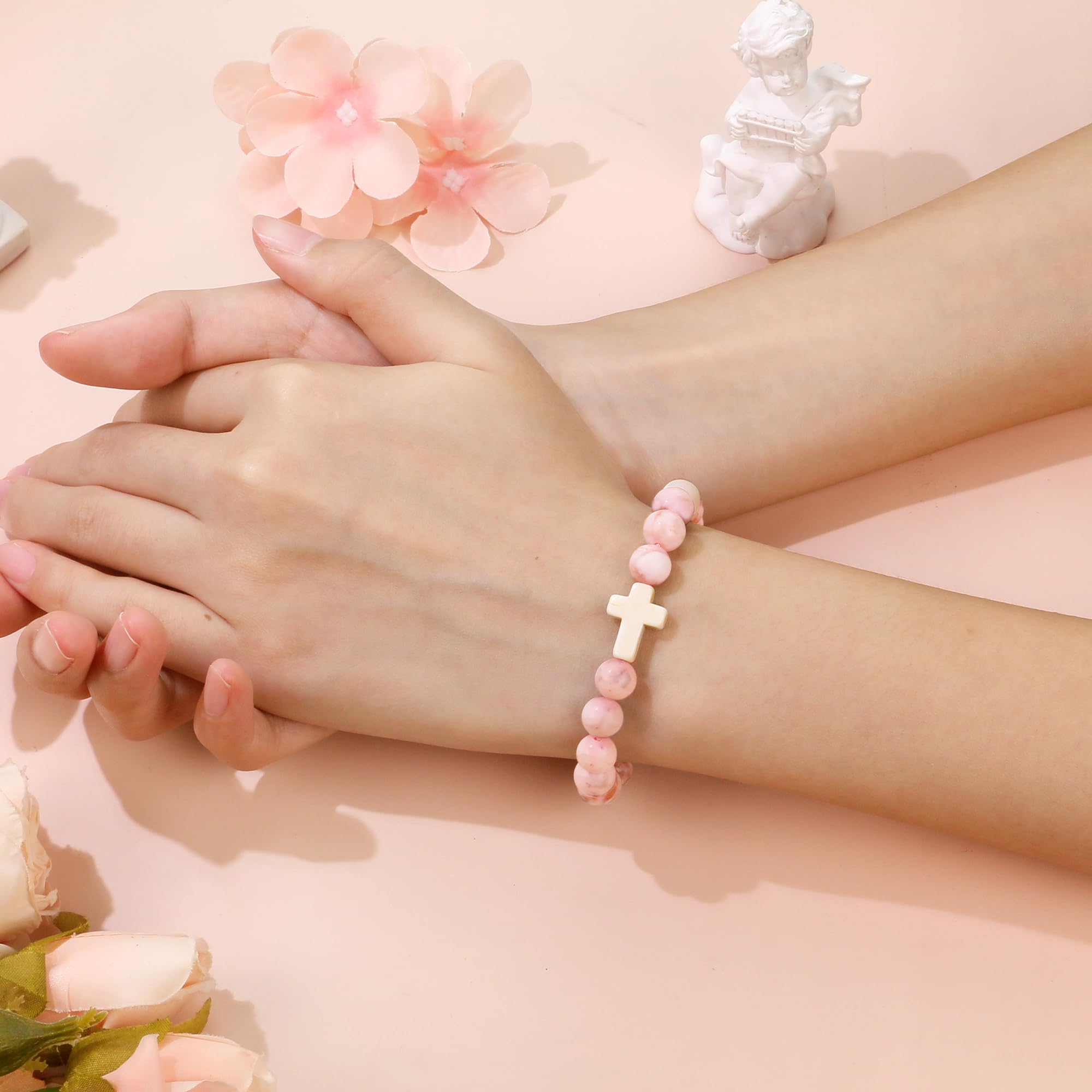 Sereney Birthday Gifts for Girls, 1-16 Year Old Girl Birthday Bracelet Gift | Adjustable Cross Pearl Beaded Bracelet, Happy Birthday Gifts for Daughter Granddaughter Niece, Handmade Link for Happy Bday
